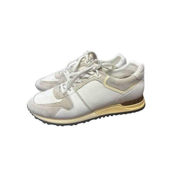 Louis Vuitton White/Grey Suede And Leather Run Away Low Top Sneakers Size  39 US - Picture 1 of 10